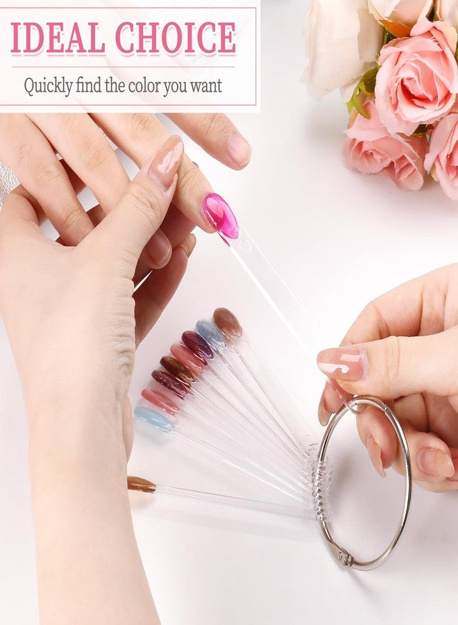 BQAN 50Pcs Nail Swatch Sticks with Ring, Nails Art Polish Display | Nail Practice Sticks | False Nails Sample Stick for Home or Salon Use - Image 5